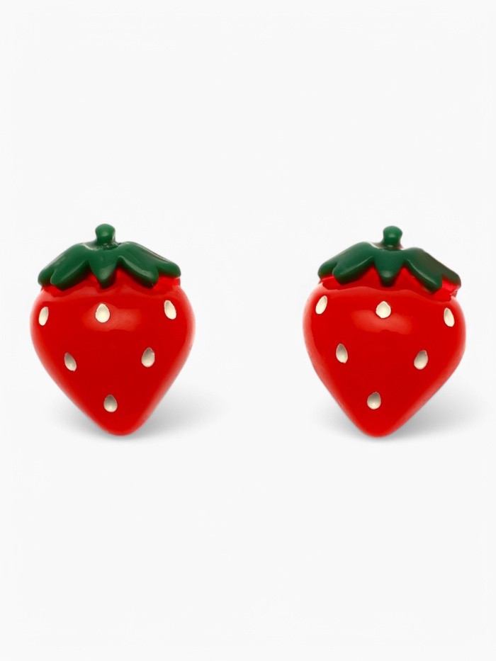 Набор детский «Выбражулька» 3 предмета: клипсы, браслет, кольцо, клубнички, цвет красный