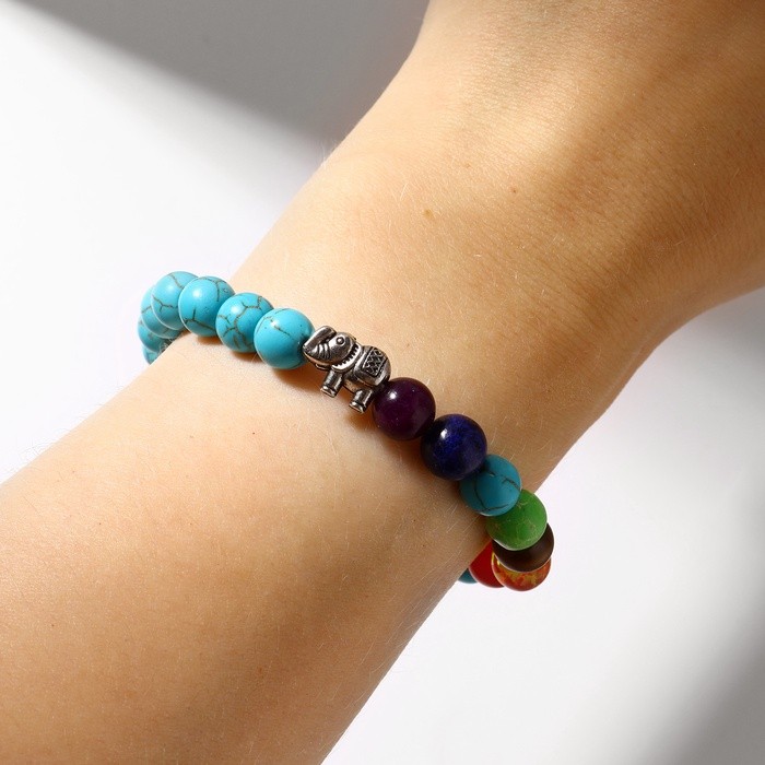 Браслет ассорти «Планеты» небо, цветной, d=7 Браслет ассорти «Планеты» небо, цветной, d=7