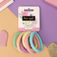 Резинка для волос "Спорт элит" (набор 6 шт) пастель, 5 см