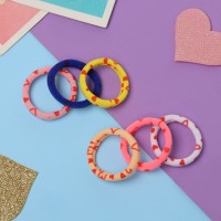 Резинка для волос "Спорт принт" (набор 6 шт) сердечки, 4 см