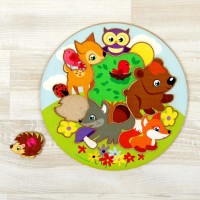 Головоломка логическая «Животные и детёныши», d=20 см