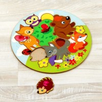 Головоломка логическая «Животные и детёныши», d=20 см