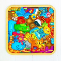 Головоломка логическая «Животные и детёныши», d=20 см