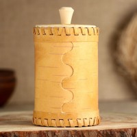 Туес «Медведь», 8×8×12, береста