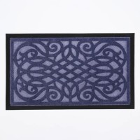 Коврик влаговпитывающий придверный с окантовкой «Вензель», 45×75 см, цвет МИКС