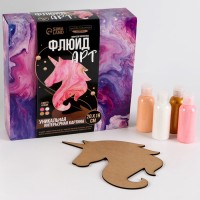 Набор для творчества. Флюид арт. Рисование акрилом «Волшебный единорог»