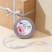 Лента атласная декоративная «С любовью», белая, 1 см × 25 ярдов (22,5 м)