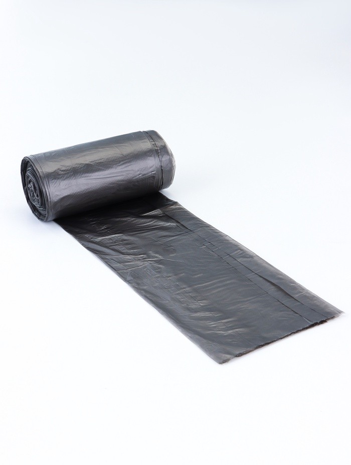 Мешки для мусора в рулоне 30 л, черные, ПНД, толщина 15 мкм, 50 шт.