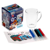 Кружка под раскраску витражными красками на новый год «В ожидании подарков», набор для творчества