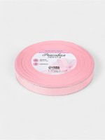 Лента репсовая, с серебряным люрексом, 15 мм, 23±1 м, светло-розовая №004