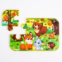 Мягкий пазл для малышей «Лесные зверята», 6 деталей, Крошка Я