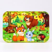 Мягкий пазл для малышей «Лесные зверята», 6 деталей, Крошка Я
