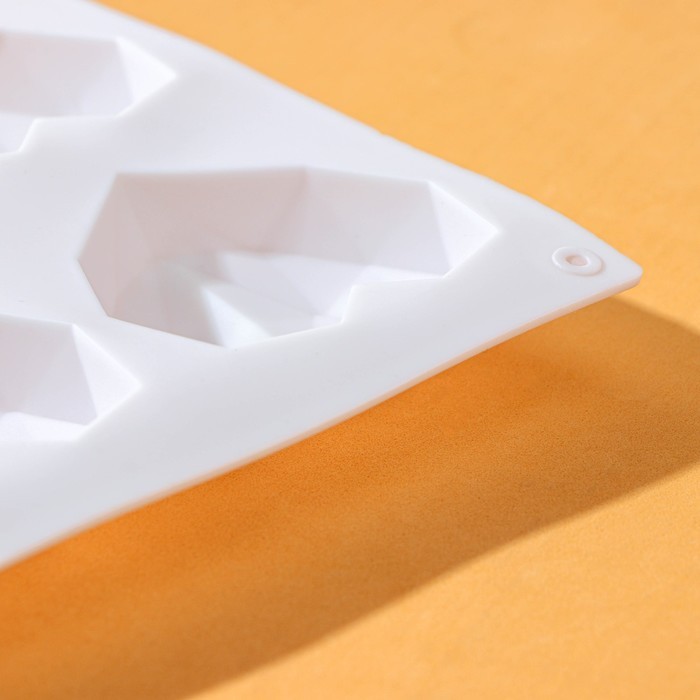 Форма для муссовых десертов и выпечки KONFINETTA «Сердце», силикон, 29×17×2 см, 8 ячеек, белая