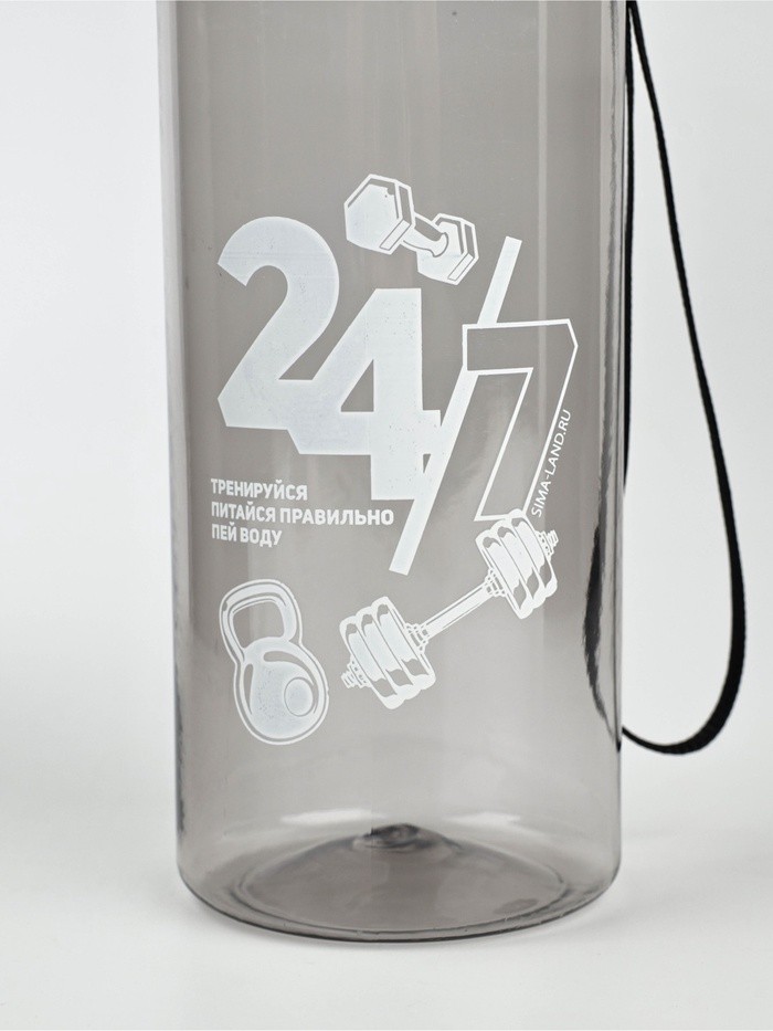Бутылка для воды пластиковая «24/7», 500 мл, чёрная