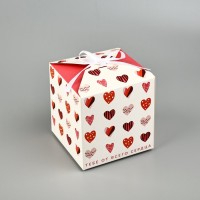 Коробка подарочная складная, упаковка, «Я тебя люблю», 12×12×12 см