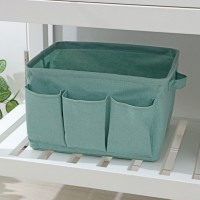 Корзинка для хранения Доляна «Тая», 3 кармана, 30×24×18 см, бирюзовая