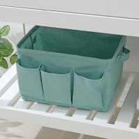 Корзинка для хранения Доляна «Тая», 3 кармана, 30×24×18 см, бирюзовая