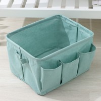 Корзинка для хранения Доляна «Тая», 3 кармана, 30×24×18 см, бирюзовая