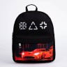 Рюкзак текстильный c карманом «Машинка», светоотр. элементы, 27 х 23 х 10 см