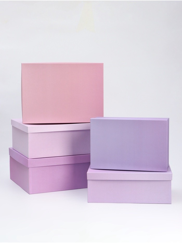 Набор прямоугольных коробок 15 в 1 «Лаванда» 47.5×36×17.5 - 13×8×4.5 см