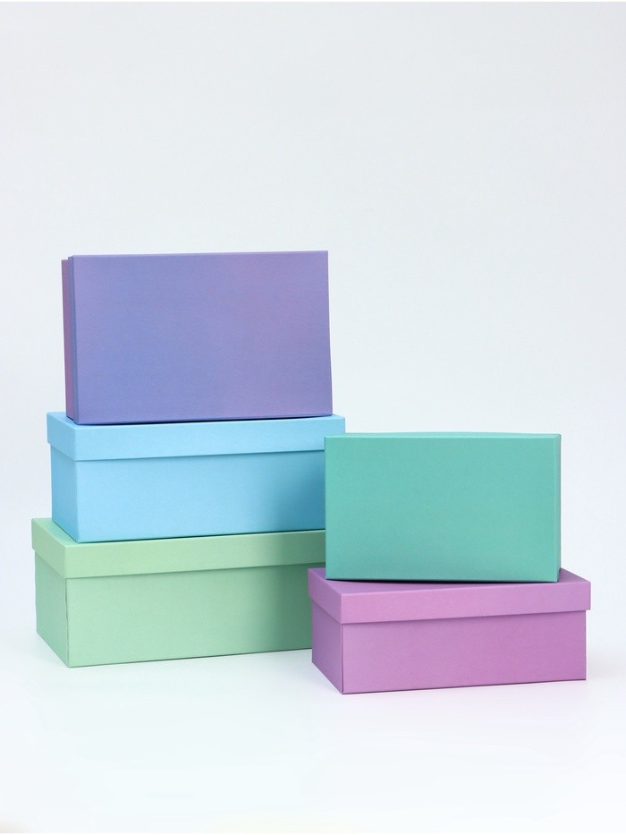 Набор прямоугольных коробок 15 в 1 «Лаванда» 47.5×36×17.5 - 13×8×4.5 см