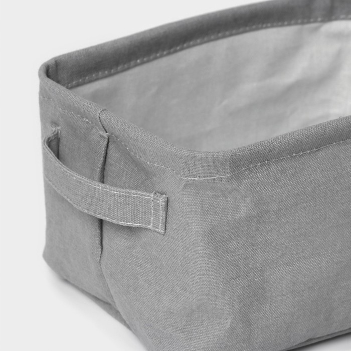 Корзина для хранения LaDо́m, с ручками, 23×16×12 см, серая