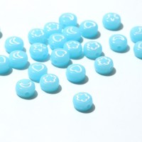 Бусина из акрила «Рисунки» МИКС, 7×4 мм, (набор 10 г), цвет голубой