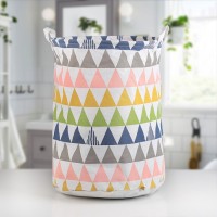 Корзина бельевая Доляна «Цветные треугольники», 35×35×45 см, текстиль