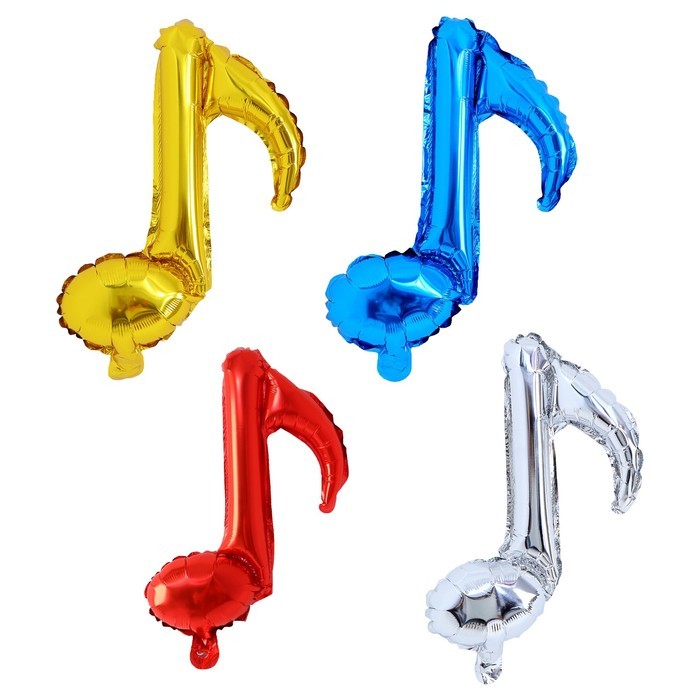 Шар воздушный фольгированный 16" «Нотки», набор 4 шт.