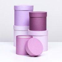 Набор круглых подарочных коробок 5 в 1 «Пудра», 20×20×20‒13.5×13.5×13.5 см