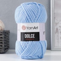 Пряжа "Dolce" 100% микрополиэстер 120м/100гр (777 ярко-голубой)