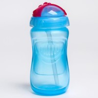 Поильник детский с трубочкой, 340 мл, цвета МИКС