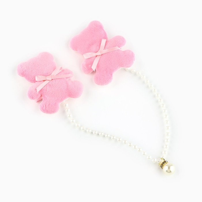 Заколки мишки новогодние «Привет зима», на Новый год, набор 2 шт, 5,5 х 5 см