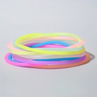 Силиконовый браслет «Светящийся» тонкая линия, набор 10 шт, цвет МИКС, 5,5см