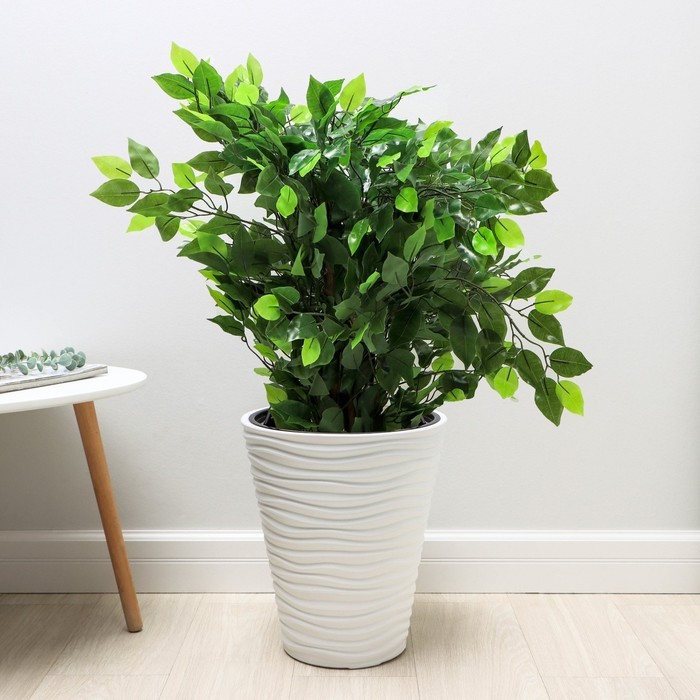 Кашпо для цветов со вставкой «Дюна», 42 л (8 л), цвет белый