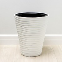 Кашпо для цветов со вставкой «Дюна», 42 л (8 л), цвет белый