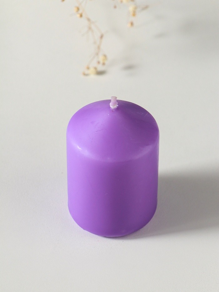 Свеча-цилиндр 4×6 см, 70 г, лаванда