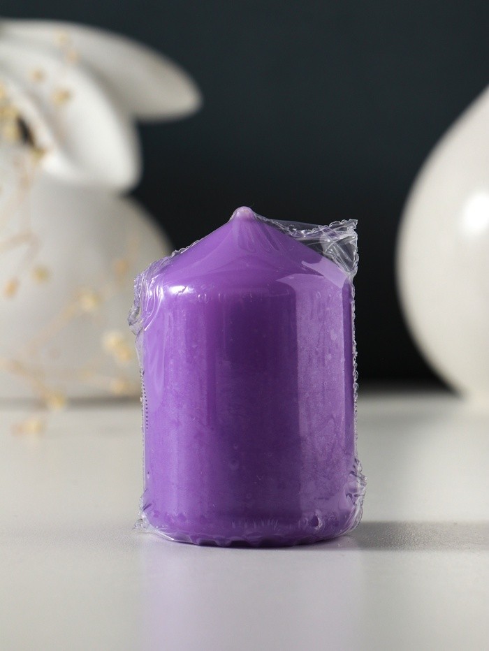 Свеча-цилиндр 4×6 см, 70 г, лаванда