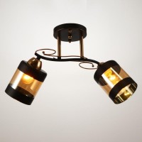 Люстра 1083/2BK+GD 40Вт Е27 черный-золото 46х15х24 см BayerLux