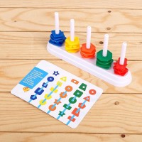 Обучающий набор «Умная пирамидка», звенья, задания, основа, по методике Монтессори