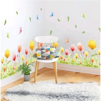 Наклейка пластик интерьерная "Акварельные цветы" 50х70 см