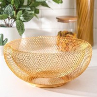 Ваза для фруктов «Сплетение», 30×30×13, цвет золотой