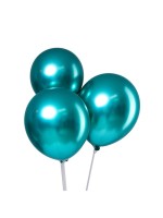 Воздушные шары латексные 12" «Хром», 5 шт., зелёные
