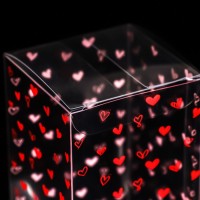 Складная коробка из PVC "Сердца", 6 x 6 x 10 см