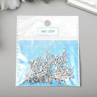 Декор металл для творчества "Двойное сердце со стрелой" серебро 1х2,3 см