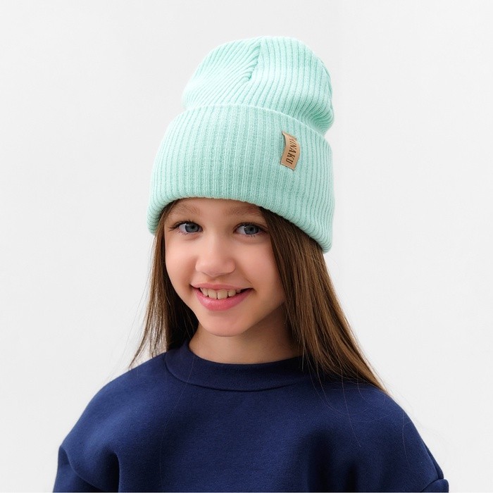 Шапка детская MINAKU р-р 52-54, цвет мятный