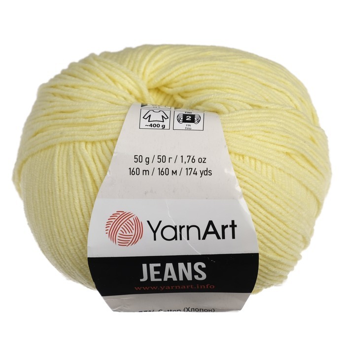 Пряжа "Jeans" 55% хлопок, 45% акрил 160м/50гр (67 лимон)