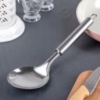 Ложка гарнирная Доляна «Металлик», h=25 см, цвет серебряный