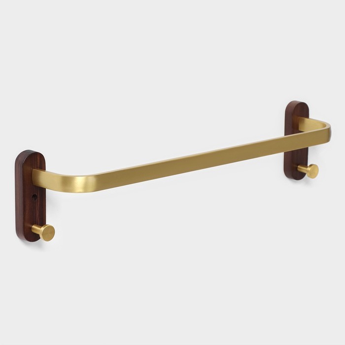 Держатель для полотенец Stölz Hölzern Premiere, 50 см, ореховое дерево, алюминий, коричневый