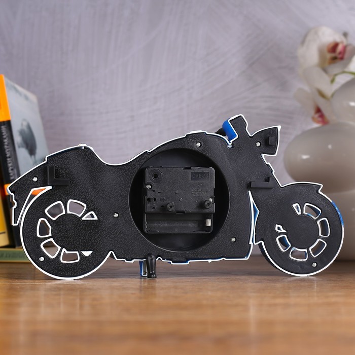 Часы настольные будильник детский «Мотоцикл», с подвесом, 27×13 см, циферблат d-8 см